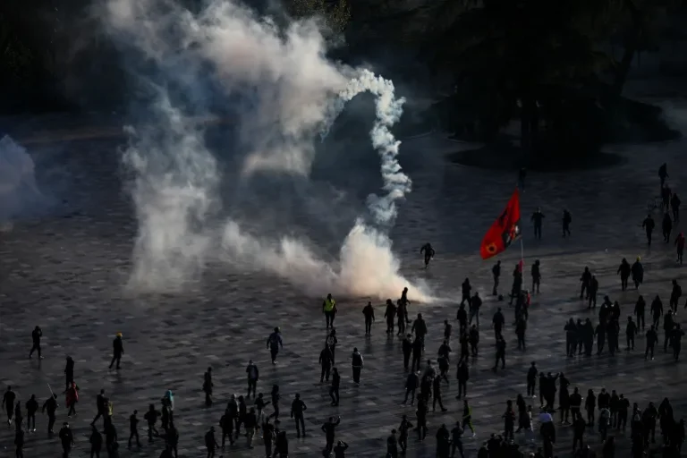 Protesters Clash with Police in Escalating Tirana Anti-Government Rally
